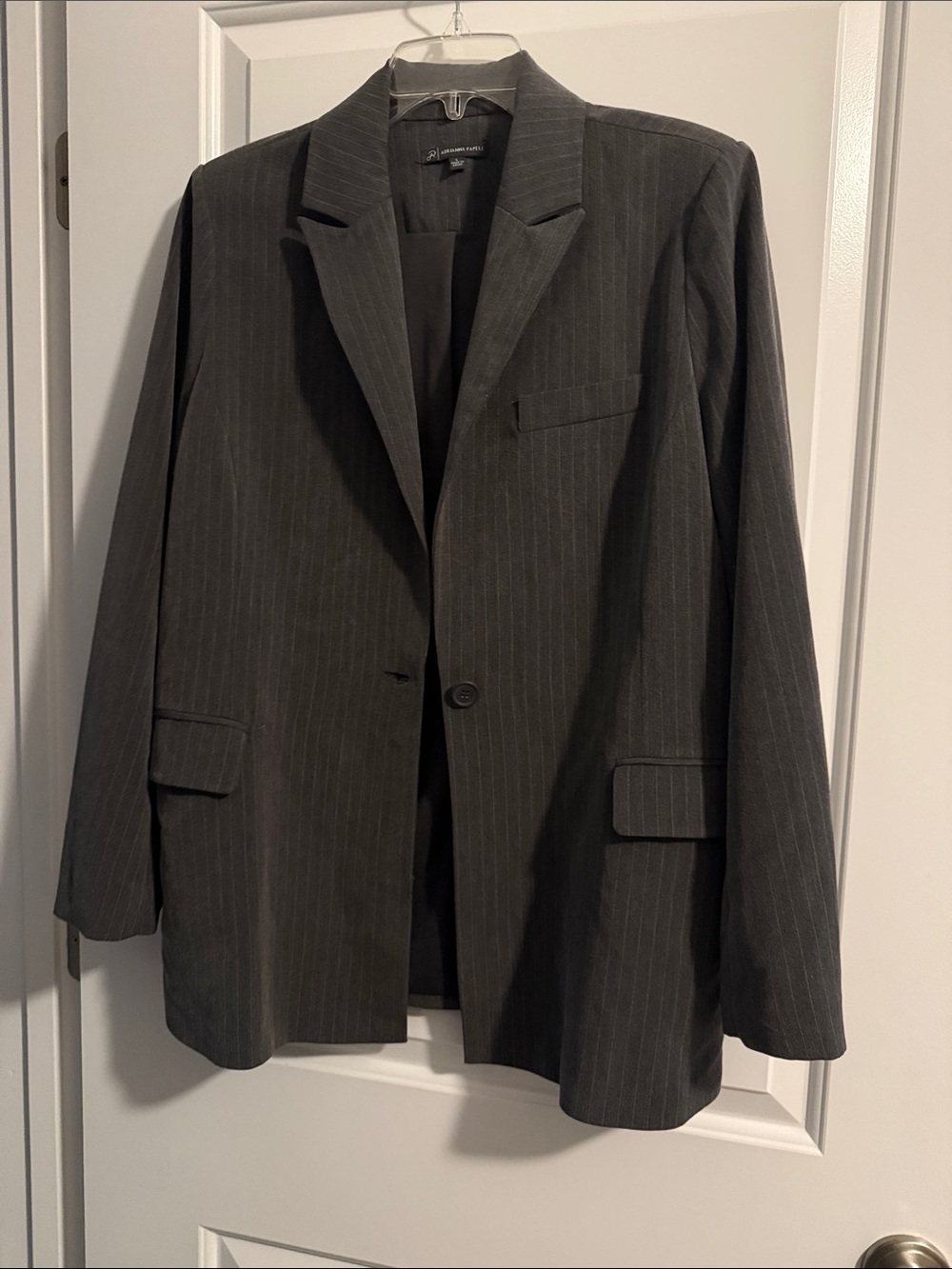 Adrianna Papell Charcoal Pinstripe Women's Blazer